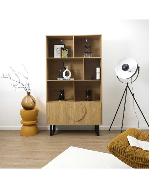 Bibliothèque Calypso marron/noir - 100x35x180 cm