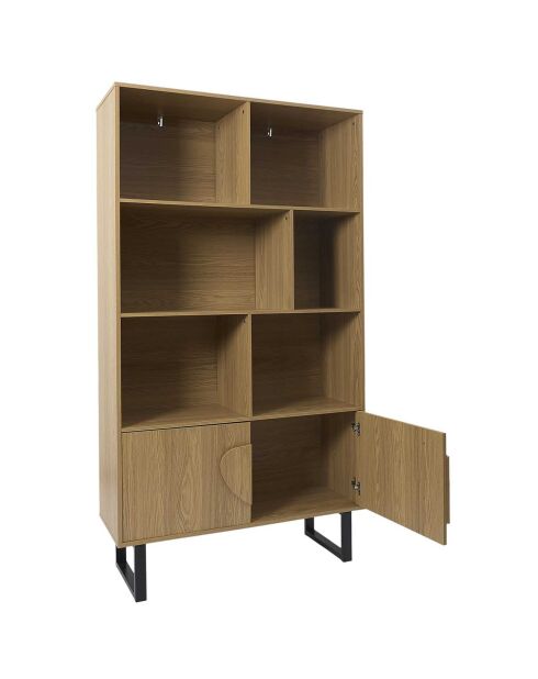Bibliothèque Calypso marron/noir - 100x35x180 cm