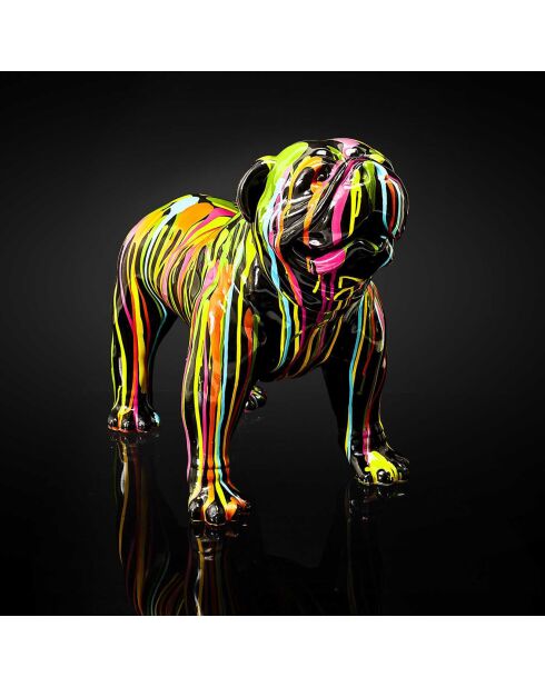 Molosse coulures multicolore - 43x31x50 cm