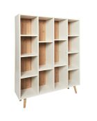 Bibliothèque Suzanne XL blanc/beige - 100x24x116 cm