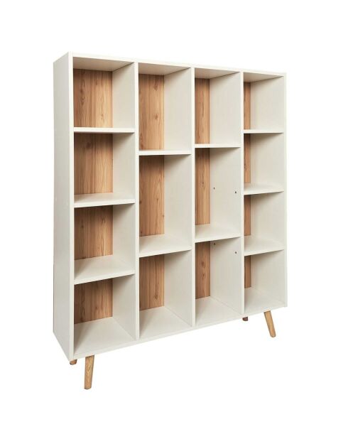 Bibliothèque Suzanne XL blanc/beige - 100x24x116 cm