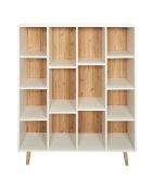Bibliothèque Suzanne XL blanc/beige - 100x24x116 cm