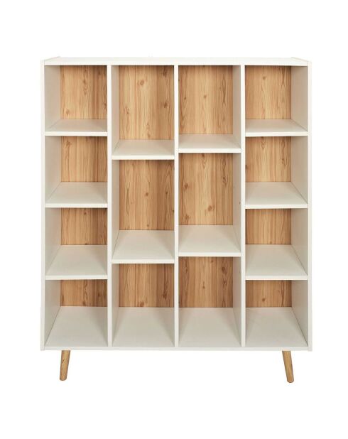 Bibliothèque Suzanne XL blanc/beige - 100x24x116 cm