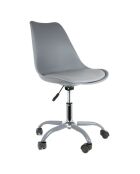 Chaise à roulettes Kiruna grise - 46.5x58.5x92 cm