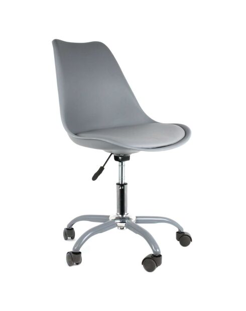 Chaise à roulettes Kiruna grise - 46.5x58.5x92 cm