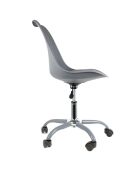 Chaise à roulettes Kiruna grise - 46.5x58.5x92 cm