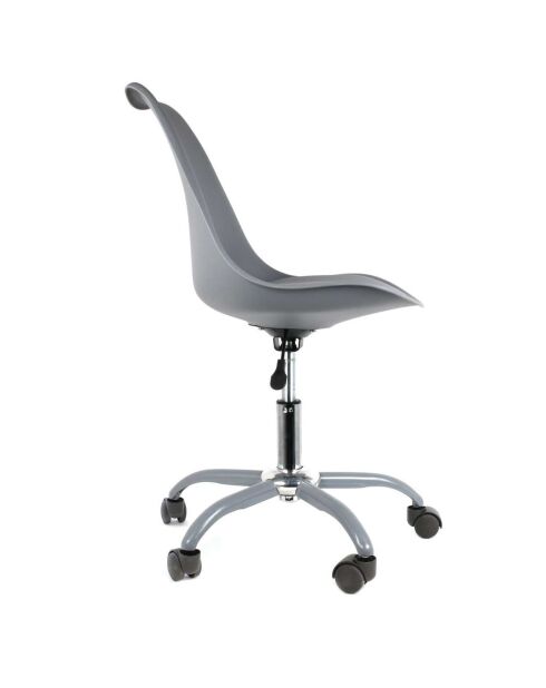 Chaise à roulettes Kiruna grise - 46.5x58.5x92 cm