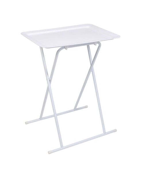 Table d'appoint plateau blanche - 52x37x66 cm