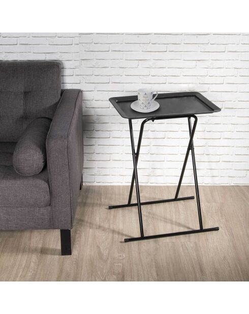Table d'appoint plateau noire - 52x37x66 cm