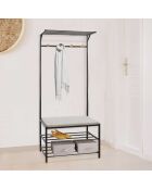 Banc d'entrée porte-manteau naturel/noir - 76x35x177.5 cm