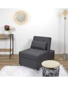 Fauteuil convertible Malmo gris - 183.5x69x44 cm