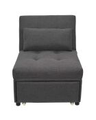Fauteuil convertible Malmo gris - 183.5x69x44 cm