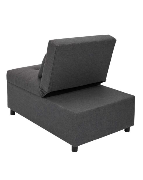 Fauteuil convertible Malmo gris - 183.5x69x44 cm