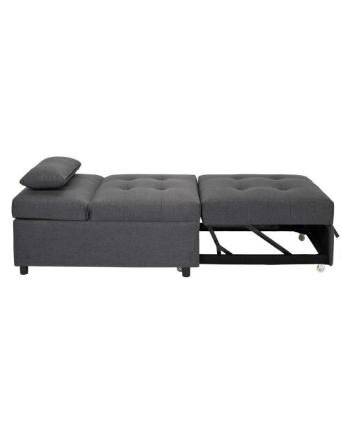 Fauteuil convertible Malmo gris - 183.5x69x44 cm