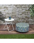 Pouf gonflable Zeste bicolore vert/jaune/blanc - 55x55x25 cm