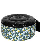 Pouf gonflable Zeste bicolore vert/jaune/blanc - 55x55x25 cm