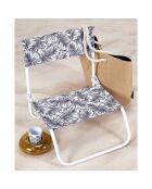 Chaise de plage pliante Natural Wild blanc/noir - 44.5x52x50 cm