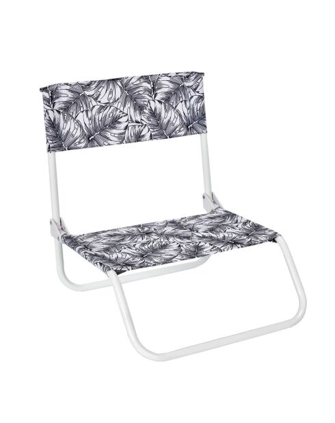 Chaise de plage pliante Natural Wild blanc/noir - 44.5x52x50 cm