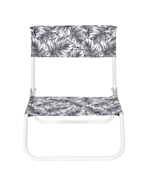 Chaise de plage pliante Natural Wild blanc/noir - 44.5x52x50 cm