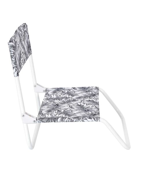 Chaise de plage pliante Natural Wild blanc/noir - 44.5x52x50 cm