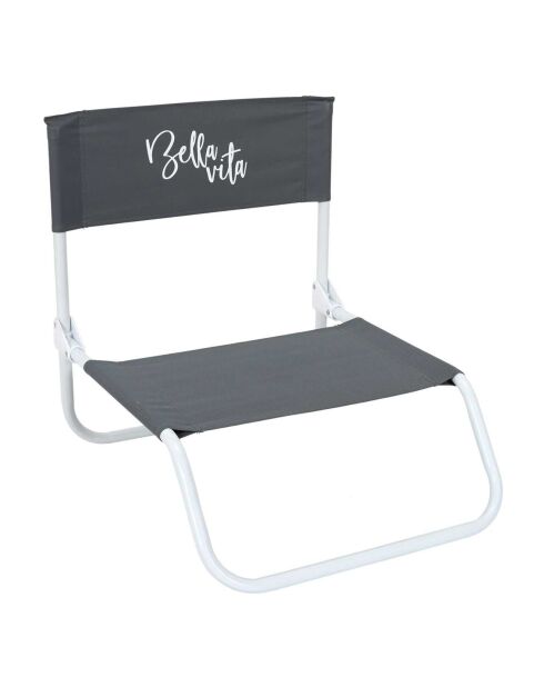 Chaise de plage pliante Bella Vita grise - 44.5x52x50 cm