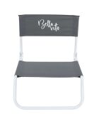 Chaise de plage pliante Bella Vita grise - 44.5x52x50 cm