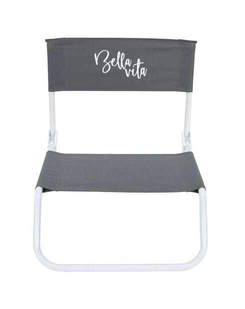 Chaise de plage pliante Bella Vita grise - 44.5x52x50 cm