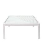 Table basse outdoor Ibiza blanc/verre - 70x70x32 cm