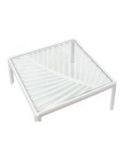 Table basse outdoor Ibiza blanc/verre - 70x70x32 cm