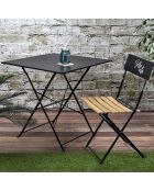 Table de repas pliante Palerme noire - 70x70x71 cm