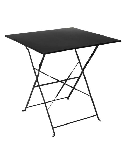 Table de repas pliante Palerme noire - 70x70x71 cm
