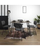 2 Chaises Taylor gris/noir - 45x52x78 cm