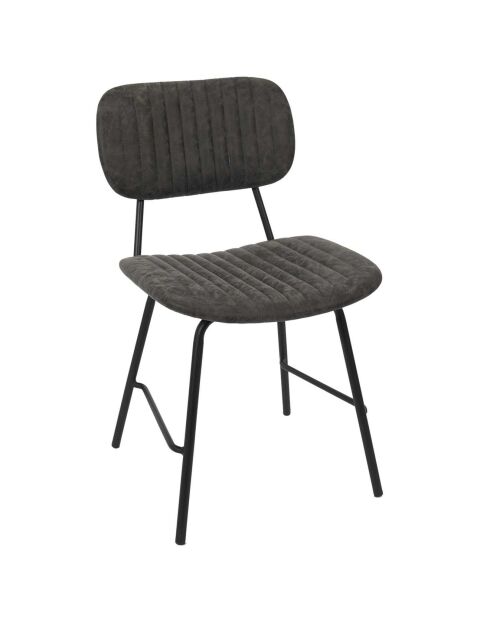 2 Chaises Taylor gris/noir - 45x52x78 cm