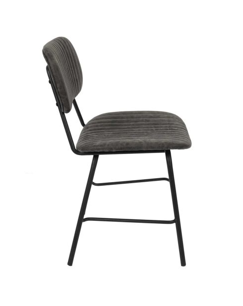2 Chaises Taylor gris/noir - 45x52x78 cm
