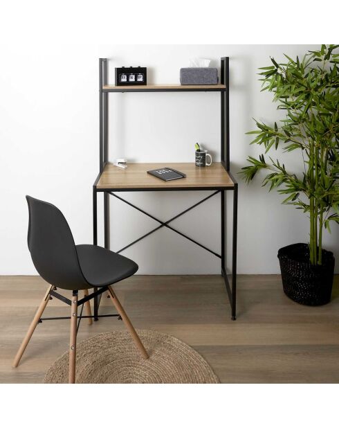 Bureau étagère Stan marron/noir - 80x48x145 cm