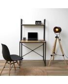 Bureau étagère Stan marron/noir - 80x48x145 cm
