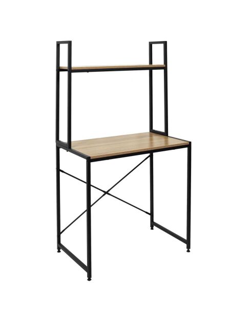 Bureau étagère Stan marron/noir - 80x48x145 cm