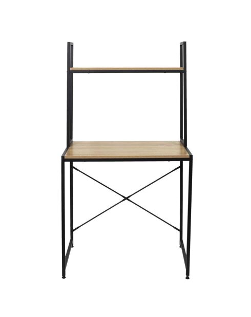 Bureau étagère Stan marron/noir - 80x48x145 cm