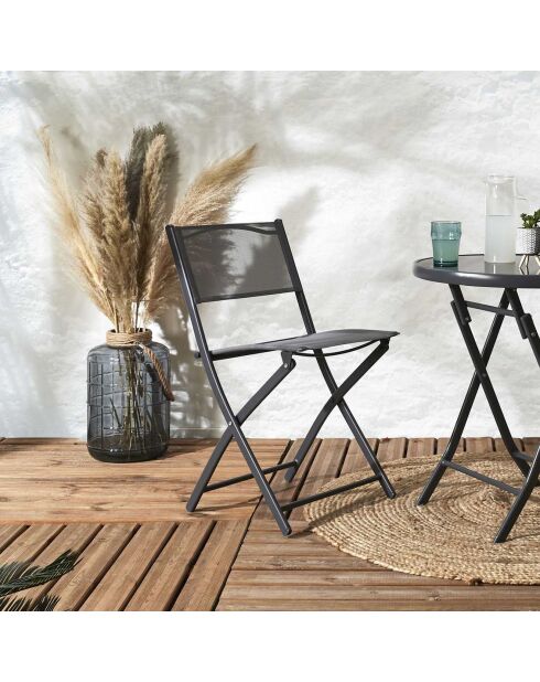 Chaise Elba grise - 46x50x80 cm