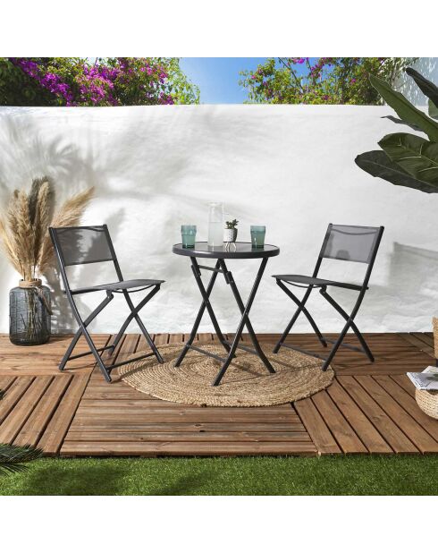 Chaise Elba grise - 46x50x80 cm