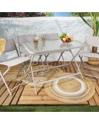 Table en verre trempé Formentera beige - 110x75x70 cm