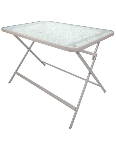Table en verre trempé Formentera beige - 110x75x70 cm