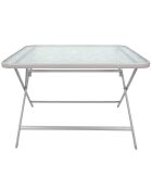 Table en verre trempé Formentera beige - 110x75x70 cm
