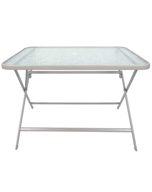 Table en verre trempé Formentera beige - 110x75x70 cm