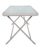 Table en verre trempé Formentera beige - 110x75x70 cm