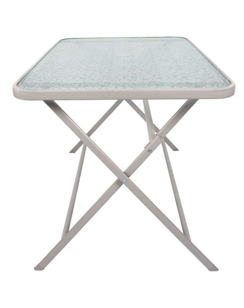 Table en verre trempé Formentera beige - 110x75x70 cm