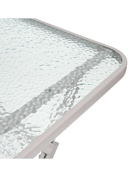 Table en verre trempé Formentera beige - 110x75x70 cm