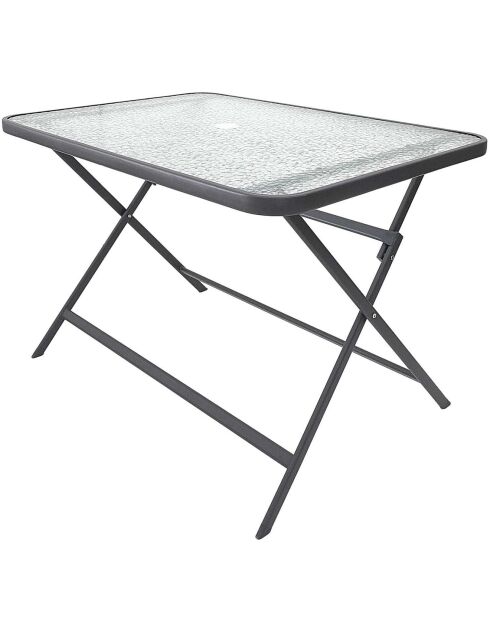 Table en verre trempé Formentera noire - 110x75x70 cm