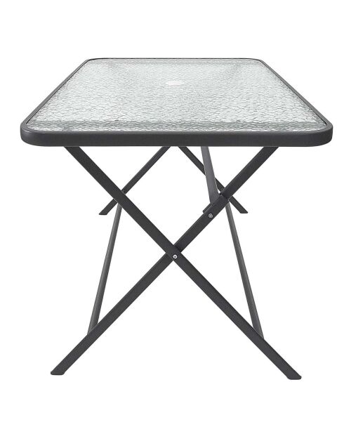 Table en verre trempé Formentera noire - 110x75x70 cm