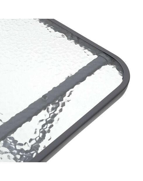 Table en verre trempé Formentera noire - 110x75x70 cm